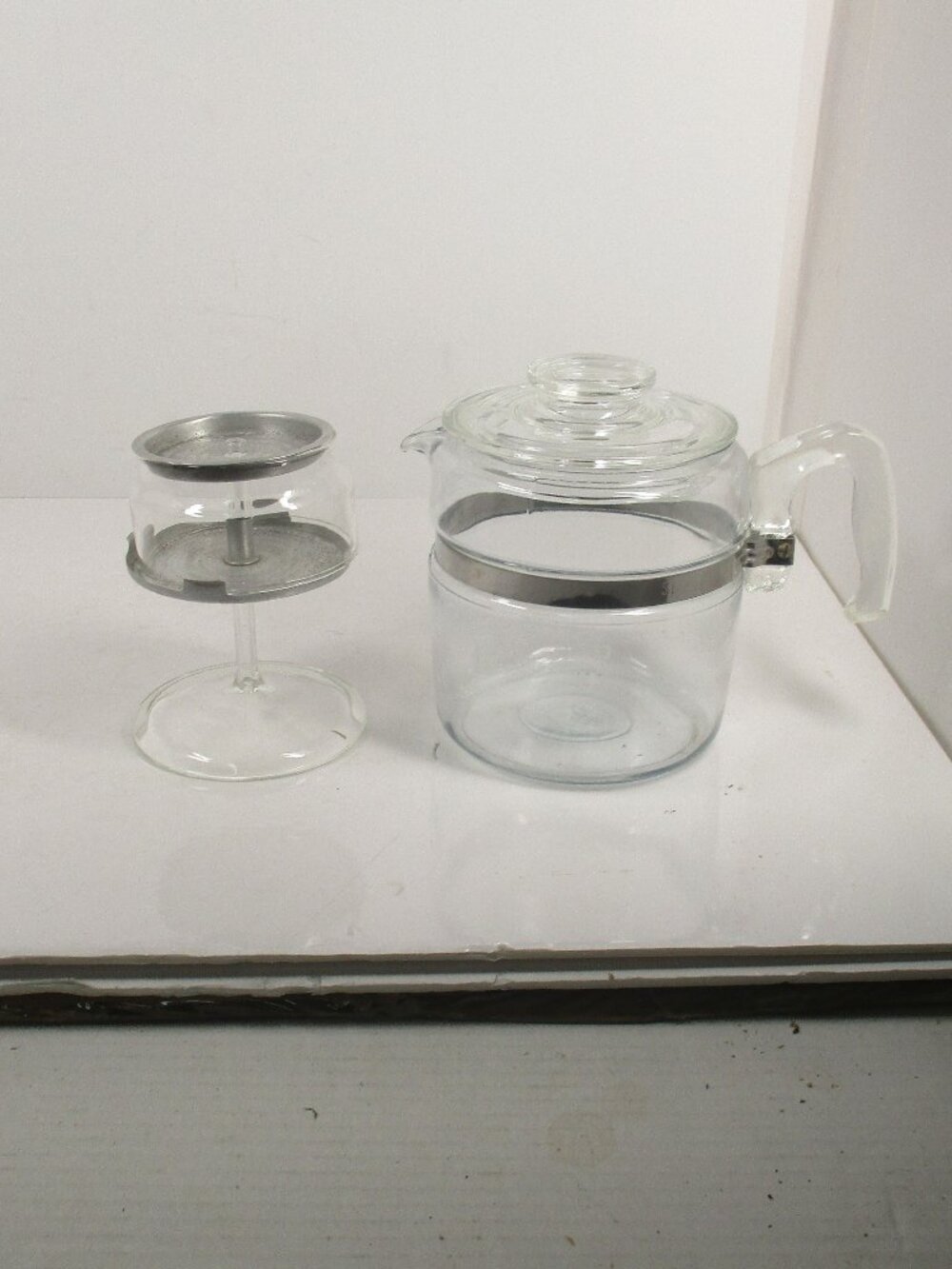 Vtg Pyrex Flameware 7756-B Glass Percolator Coffee Pot 6-Cup Made in USA Complet